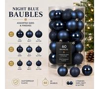Decoris 2 X 30 Midnight Blue Christmas Baubles
