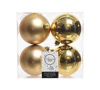 Decoris, 22165, Xmas Balls, shatterproof, Mixed Shiny and Matt Gold (Gold)
