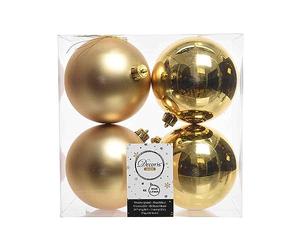 Decoris, 22165, Xmas Balls, shatterproof, Mixed Shiny and Matt Gold (Gold)