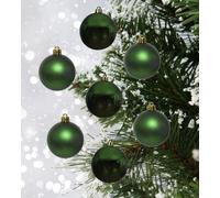 24 Mini Baubles Real Glass Christmas Tree Baubles Pine Green 2.5Cm