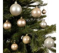 Decoris 2X 30 Pearl Gold Baubles Christmas Tree Decorations Shatterproof