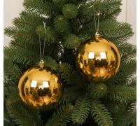 Decoris 2X Giant Gold Christmas Tree Bauble 20Cm Round Xmas Tree Decoration