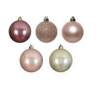 Decoris 30 Blush Pink Gold Christmas Tree Baubles
