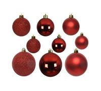 Red Assorted Shatterproof Baubles - 30 Piece Pack