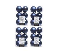 Decoris 4 X 12 Midnight Blue Christmas Baubles Shatterproof Luxury Tree Decorations 6Cm Blue