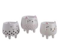 Decoris Cat Flower Pot 8 x 10 cm Pack of 1 Assorted
