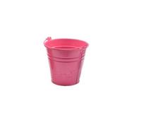 Kids Metal Bucket Planter Zinc Flower Pot Tin Pen Pot Craft Pot Bright Pink