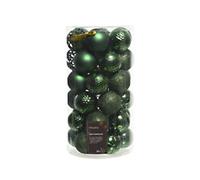 Decoris Christmas Bauble Green Shatterproof 6 cm diameter Pack of 37