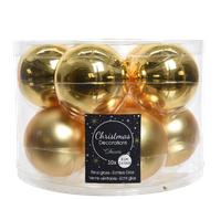 Decoris Christmas baubles Glass Gold - 10 pcs