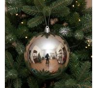 Decoris XXL Shiny Silver Shatterproof Christmas Bauble XXL Plastic Various Diameters 200 mm
