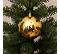 Decoris Large Gold Christmas Tree Bauble 14Cm Round Xmas Tree Ornament Decoration