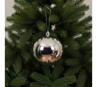 Decoris Large Silver Christmas Tree Bauble 14Cm Round Xmas Tree Ornament Decoration