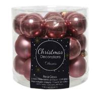 Decoris Mini Christmas baubles Glass Pink - 24 pcs