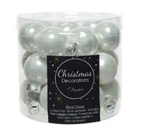 Decoris Mini Christmas baubles Glass White - 24 pcs
