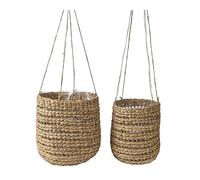Decoris Natural Water Hyacinth Hanging Planter-28cm Diameter, 32cm Height, One Size
