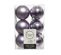 Decoris Pack of 12 6cm Frosted Lilac Shatterproof Baubles