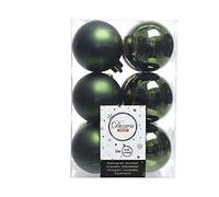 Decoris Pack of 12 6cm Pine Green Shatteproof Baubles