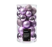 Decoris Pack of 30 6cm Lilac Breeze Mix Shatterproof Hanging Ornaments