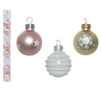 Decoris Pack of 9 3cm Pink Mix Baubles