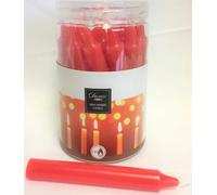 Red Mini Dinner Taper Candles Tub Of 22 Christmas Candle 10cm 1.4H Burn Time