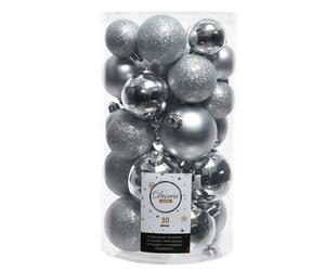 Decoris Season Silver Christmas bauble set - 30 pcs