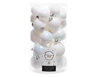 Decoris Season White Christmas bauble set - 30 pcs