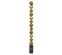Set of 14 - Mini Matt/Shiny/Glitter Christmas Tree Baubles Mix in Tube - 3cm (Light Gold)