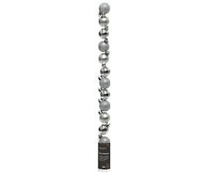 DECORIS Shatterproof Bauble Silver Mini 3 cm Pack of 14
