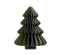 Decoris Small Green Paper Tree Ornament, 6" Christmas Decoration, Magnetic Closure