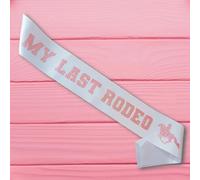 Decorit MY LAST RODEO Sash Pink Glitter, Let’s Go Girls Western Cowgirl, Bride-to-Be Getting Hitched Married Sash, Bridal Shower Party Favor, Nashville Bride, Engagement, Wedding Party Decorations