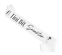 Decorit PhD Graduation Sash, A Tini Bit Smarter Sash, PhD Doctorate Martini Party Sash, Doctor Graduation Gift for PhD Grads and Survivors, Class of 2025 Congrats Decor, White
