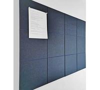 DECORITA Blue Felt Bulletin Board 47"x35" | Large Cork Bulletin Board Alternative for Office, Home & Classroom | Felt Wall Tiles (12-Pack) | Blue Classroom Decor Office Supplies | Dark Blue