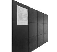 DECORITA Large Black Felt Wall Tiles - 12 Pack, 11.8"x11.8", 0.35" Thick, Adhesive Felt Panels, Office Pin Board