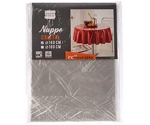 Decorline Plain Transparent Crystal Round Tablecloth, Multi-Colour, 140 x 140 cm