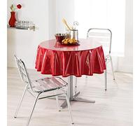 Decorline Plain Transparent Crystal Round Tablecloth, Multi-Colour, 180 x 180 cm
