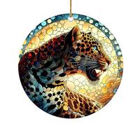 Decorlion Christmas Ornament - Jaguar Panther Ceramic Ornament, Leopard Ornament, Gift for Panther Lovers, Wildlife Lovers, Christmas Tree & Animal Collectors