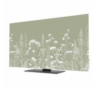 DecorLovee Sage Green Botanical TV Cover Indoor Elastic TVs Screen Protector, Pastoral Leaf Monitor Covers Inside Dust Proof Slipcover, Spring Summer Floral 65 Inch TV Cover for Flat or Curved TVs