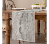 DecorMommt Grey Table Runner Modern Living Room Spring Placemats Stripes Fine Marble Decorative Cloth for Coffee Table, Christmas Parties, Weddings, Events, Dining Table Wedding Linen 33 x 183 cm