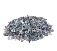 DECORN 1 lb/460g Natural Grey Moonstone Crystal Chips - Tumbled Chips Crushed Crystal Stones - Irregular Shaped Succulent Pebbles Decorative Aquarium Fish Tank Vase Filler,7~9mm