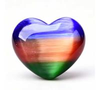 DECORN 3Pcs Natural Healing Crystal Cat's Eye Heart Stones
