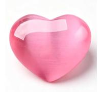 DECORN 3Pcs Natural Healing Crystal Cat's Eye Heart Stones