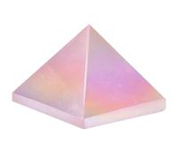 DECORN Angel Aura Rose Quartz Pyramid Crystal Healing Stones - 1.2" Natural Pink Crystals Stone Pyramid Figurine for Reiki, Meditation, Chakra Balancing, Home Decoration, collection and Grid
