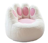 DECORN Bean Bag Chair - COVER ONLY - Cat's Paw Shape - Stuffed Animal Toy Storage Bean Bag Without Filler - Soft Faux Rabbit Fur Toy Organizer Sofa Cover,70x63cm