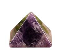 DECORN Healing Crystal Pyramid 2" Carved Polished Natural Stone Pyramid Figurine for Reiki, Meditation, Chakra Balancing and Crystal Pyramids Grid,Dreamy Amethyst