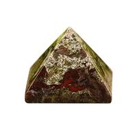 DECORN Healing Crystal Pyramid 2" Carved Polished Natural Stone Pyramid Figurine for Reiki, Meditation, Chakra Balancing and Crystal Pyramids Grid,Dragon Bloodstone