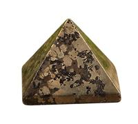DECORN Healing Crystal Pyramid 2" Carved Polished Natural Stone Pyramid Figurine for Reiki, Meditation, Chakra Balancing and Crystal Pyramids Grid,Pyrite