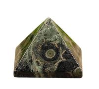 DECORN Healing Crystal Pyramid 2" Carved Polished Natural Stone Pyramid Figurine for Reiki, Meditation, Chakra Balancing and Crystal Pyramids Grid,Malachite