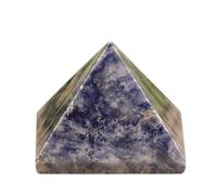 DECORN Healing Crystal Pyramid 2" Carved Polished Natural Stone Pyramid Figurine for Reiki, Meditation, Chakra Balancing and Crystal Pyramids Grid,Blue Spot