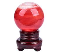 DECORN Melting Red Crystal Ball Healing Gemstone Sphere with Stand for Decorative, Lensball Photography, Gazing Divination or Feng Shui, and Fortune Telling Ball,5.9"/15cm