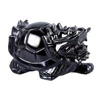 DECORN Natural Black Obsidian Dragon Turtle Statue Crystal Figurine
